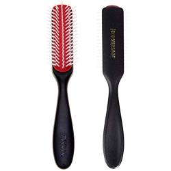 Denman Curly Hair Brush D143 (Black) 5 Row Long Handle Styling Brush for Detangling, Separating, Shaping and Defining Curls,Fringes & Bangs - For Women and Men von Denman