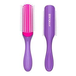 Denman Curly Hair Brush D3 (African Violett), 7-reihige Stylingbürste zum Entwirren, Trennen, Formen und Definieren von Locken – für Sie und Ihn von Denman