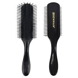 Denman Curly Hair Brush D4 (All Black) 9 Row Styling Brush for Styling, Smoothing Longer Hair and Defining Curls - For Women and Men von Denman