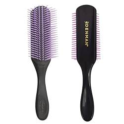 Denman Curly Hair Brush D4 (Black/Purple) 9 Row Styling Brush for Styling, Smoothing Longer Hair and Defining Curls - For Women and Men von Denman