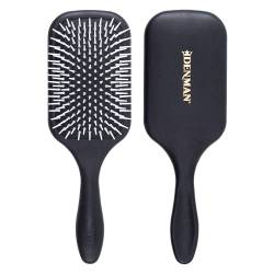 Denman Detangler Hair Brush for Fast and Comfortable Detangling, Blow Drying and Styling - Combination of D3 Styling Pins & Paddle Brush - For Women and Men (Black, White Pad), D38 von Denman