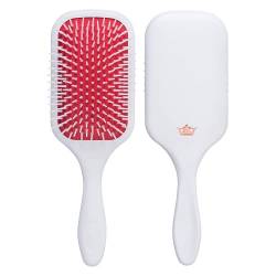 Denman Detangler Hair Brush for Fast and Comfortable Detangling, Blow Drying and Styling - Combination of D3 Styling Pins & Paddle Brush - For Women and Men (White, Red Pad), D38 von Denman