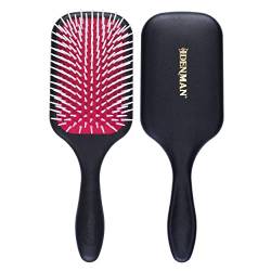 Denman Power Paddle Hair Brush for Fast and Comfortable Detangling, Blow Drying and Styling - Combination of D3 Styling Pins & Paddle Brush - For Women and Men (Red & Black), P038 von Denman