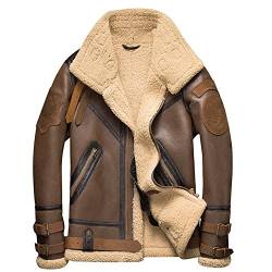 Herren Shearling Jacke Bomberjacke B3 B2 A2 Aviator Jacke von Denny&Dora