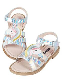 Denokids Mädchen-Sandalen, süße Einhorn-Hologramm-Baby-Sandalen, Mädchenschuhe mit 100% PU-Obermaterial, Textilfutter, Thermo-PVC-Sohle, abwischbar | 27 Nummer von Denokids