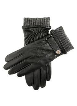 Schwarzer Henley Touchscreen Haarschere Leder Handschuh - Groß von Dents von Dents