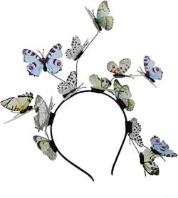 Denxahao Schmetterling Haarband Schmetterlings-Stirnbänder für Cocktail Tee Party Karneval Kostüm Accessoires Party Stirnband für Hochzeit Foto Requisite Kopfschmuck (A) von Denxahao