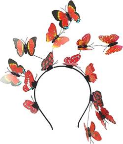 Denxahao Schmetterling Haarband Schmetterlings-Stirnbänder für Cocktail Tee Party Karneval Kostüm Accessoires Party Stirnband für Hochzeit Foto Requisite Kopfschmuck (B) von Denxahao