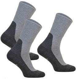 3 Paar Diabetiker Socken ohne Gummibund MEDIC DEO COTTON. Extra Weit Baumwolle Medizin Socken Herren und Damen (41-43, 3 Paar: Grau) von DeoMed