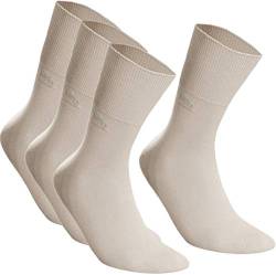 DeoMed 4paar Diabetiker Socken COTTON - Dünn ohne gummi Diabetikersocken Herren und Damen. (39-42, Beige) von DeoMed