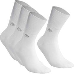 DeoMed 4paar Diabetiker Socken COTTON - Dünn ohne gummi Diabetikersocken Herren und Damen. (39-42, Weiß) von DeoMed