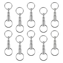 Schlüsselanhänger mit Schnellverschluss,10 Pcs Teilbar Shlüsselring Kupplung Tragbarer Abnehmbarer Schlüsselanhänger Geteilte Schlüsselanhänger mit zwei Enden Schlüsselorganisator-Kupplung von Deolven