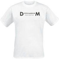 Depeche Mode T-Shirt - Logo Skull Stripe - S bis M - für Männer - Größe S - weiß  - Lizenziertes Merchandise! von Depeche Mode