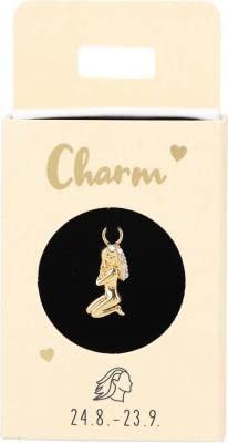 Depesche 11834-029 Charm Jungfrau, vergoldeter Anhänger für Halsketten, Armband und Ohrringe, ideal als kleines Geschenk von Depesche