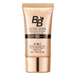 2-in-1 Aufhellende BB-Creme, Sonnenschutz, BB-Creme, LSF 50, Concealer, BB-Creme vor der Grundierung, Make-up, feuchtigkeitsspendend, leicht, wasserdicht, schweißfest, natürliche Farbe (Elfenbein) von Depploo