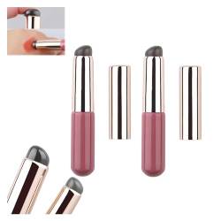 Homezo Silikon-Make-up-Pinsel, weicher Silikon-Lippenpinsel mit Deckel, Silikon-Make-up-Pinsel, Silikon-Lippenpinsel, tragbarer Silikon-Lippenpinsel, wiederverwendbar (Rosa, 2 Stück) von Depploo