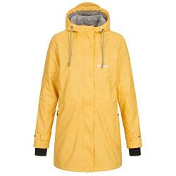 Deproc Active Damen Friesennerz Regenmantel Mit Kapuze Gefüttert Wasserdicht Wetterfest Übergangsjacke New Ellesmere Regenjacke, Sun Yellow, 38 EU von DEPROC-Active