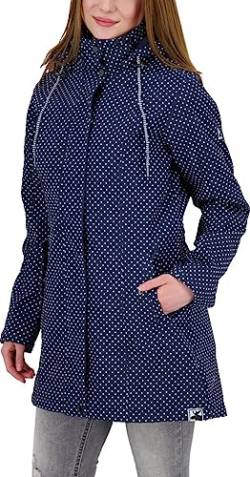 Deproc Active Damen Softshellmantel Kurzmantel mit Kapuze Gefüttert Übergangsjacke Twin Peak DT Softshelljacke, Navy, 40 von Deproc Active