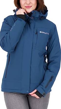 Deproc Active Damen Winterjacke Skijacke mit abnehmbarer Kapuze Gefüttert Wasserdicht Wetterfest Windbreaker Übergangsjacke Parka MONTREAL von DEPROC-Active