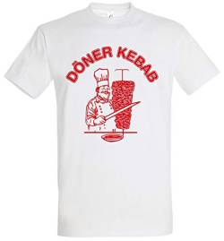 Döner Kebab T-Shirt, Weißes Herren Shirt, Männer Tshirt, Kebab Logo (L) von Deqosy