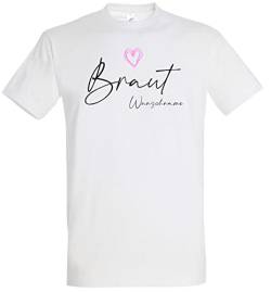 Personalisiertes JGA T-Shirt Frauen, Braut & Team Braut mit Wunschnamen, Junggesellinnenabschied Shirt, Hochzeit Geschenk für die Braut Brautjungfern Trauzeugin von Deqosy