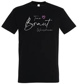Personalisiertes JGA T-Shirt Frauen, Braut & Team Braut mit Wunschnamen, Junggesellinnenabschied Shirt, Hochzeit Geschenk für die Braut Brautjungfern Trauzeugin von Deqosy