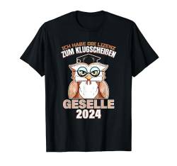 Geselle 2024 Abschluss der Ausbildung Gesellenbrief Handwerk T-Shirt von Der Gesellige Gesellen Shop