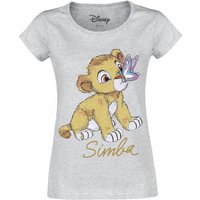Der König der Löwen - Disney T-Shirt - Simba - Baby - S bis XXL - für Damen - Größe M - grau meliert  - Lizenzierter Fanartikel von Der König der Löwen