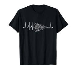 F14 Tomcat Schaltplan Flugzeugpuls EKG Pilot Herzschlag T-Shirt von Der Salzige Veteran