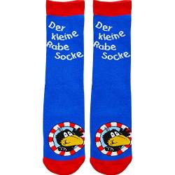 Der kleine Rabe Socke Kinder Socken Stoppersocken Kindersocken Blau/Rot Gr. 23-26 von Der kleine Rabe Socke