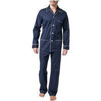 DEREK ROSE Herren Pyjama blau Baumwolle Gemustert Classic Fit von Derek Rose