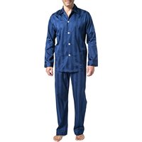 DEREK ROSE Herren Pyjama blau Baumwolle Gestreift Classic Fit von Derek Rose