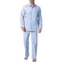 DEREK ROSE Herren Pyjama blau Baumwolle Gestreift Classic Fit von Derek Rose