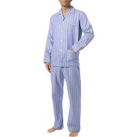 DEREK ROSE Herren Pyjama blau Baumwolle Gestreift von Derek Rose