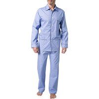 DEREK ROSE Herren Pyjama blau Baumwolle Kariert Classic Fit von Derek Rose