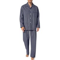 DEREK ROSE Herren Pyjama blau Baumwolle Kariert von Derek Rose