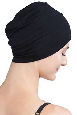 Deresina Breite Linie Chemo Schlafmütze (Schwarz) von Deresina Headwear