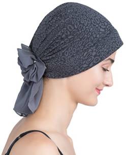 Deresina Brokat Kopftuch Mit Georgette fur Haarverlust (Charcoal) von Deresina Headwear