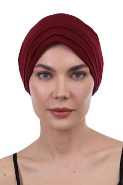 Deresina Chemo Kopfbedeckung Gepolsterte Turban (Burgund) von Deresina Headwear