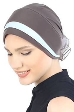 Deresina Chemo Kopfbedeckung Gepolsterte Turban (Mink/Cream) von Deresina Headwear