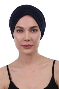 Deresina Chemo Kopfbedeckung Gepolsterte Turban (Navy) von Deresina Headwear