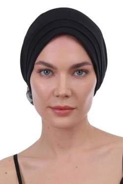 Deresina Chemo Kopfbedeckung Gepolsterte Turban (Schwarz) von Deresina Headwear
