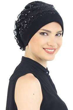 Deresina Elegant Chemo Kopfbedeckung für Haarverlust (Sequin Black) von Deresina Headwear