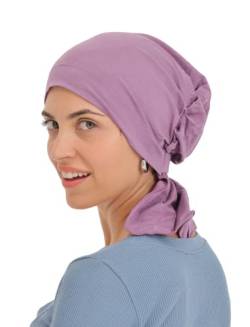 Deresina Headwear Gathered Cap with Pelerine at The Back - Lavender von Deresina Headwear