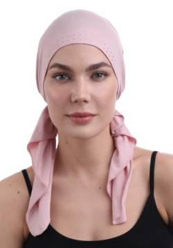 Deresina Headwear Vorgebundenes Bandana (Juwelenbesetzte Puderrosa) von Deresina Headwear