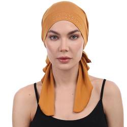 Deresina Headwear Vorgebundenes Bandana (Juwelenbesetzter Honig) von Deresina Headwear