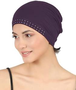 Deresina Jeweled Wesentliche Kopfbedeckung Chemo (Plum) von Deresina Headwear