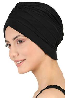 Deresina Oberer Knopf Turban für Haarverlust, Krebs (Schwarz) von Deresina Headwear