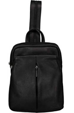 Dernier ESTELLE Leder Rucksack Damen Cityrucksack Daypack schwarz beige24 x 30 x 08 cm (schwarz) von Dernier
