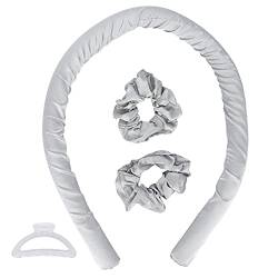 Hitzeloses Lockenstab-Stirnband, keine Hitzelocken Seidenband, das weiche Schaumstoff-Haarrollen schläft(grau) von Deror